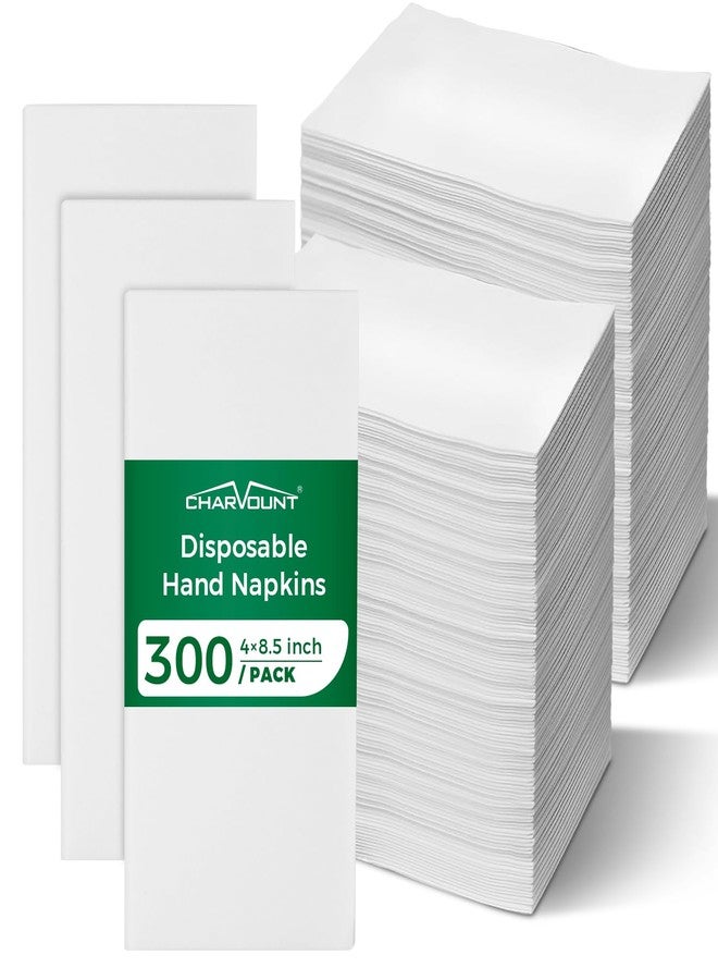 Charmount 300 Pack Disposable Paper Hand Towels Bulk, White Guest Towels Napkins for Bathroom, Linen-Feel Napkins Wedding, Party, Dinner, Everyday Use, or Decorative Cocktail - Image 1